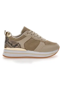 Sneakers con Platform Beige Prima Riga 424