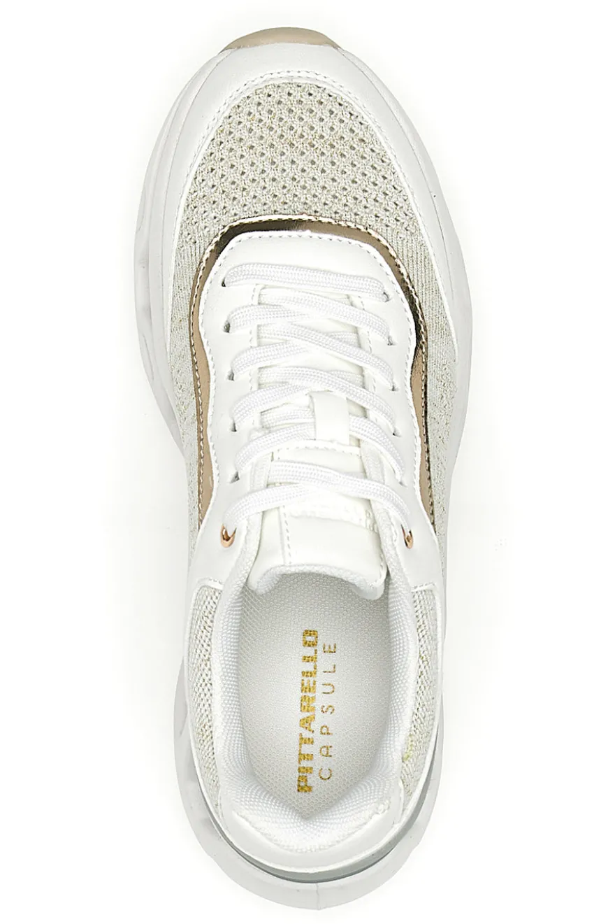 Sneakers da donna beige con inserti traforati Pittarello 8W25013