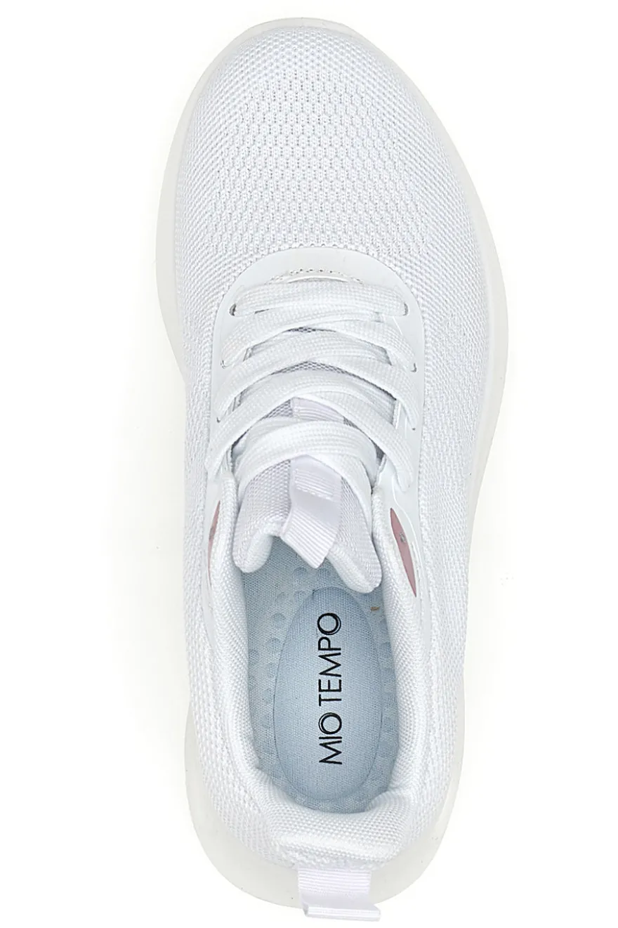 Sneakers da donna bianco in tessuto traspirante Mio tempo TF2593