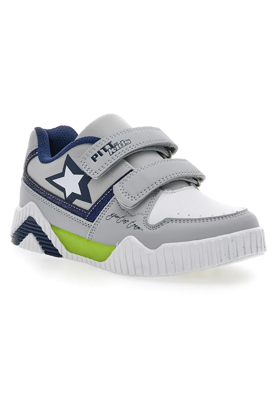 Sneakers Grigie e Blu con Luci Pitt Kids 22695