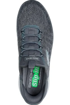 Sneakers grigio antracite slip-on con soletta memory foam Skechers Summits Key Pace da Uomo