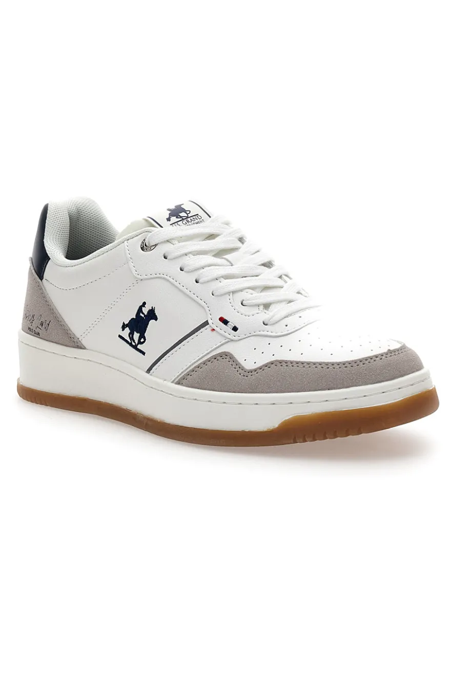 Sneakers Mid-Cut Bianche Con Strappo U.S. Grand Polo GPM424215J