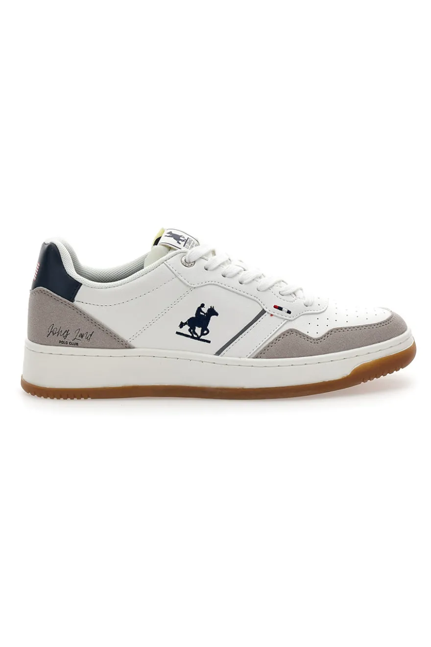 Sneakers Mid-Cut Bianche Con Strappo U.S. Grand Polo GPM424215J