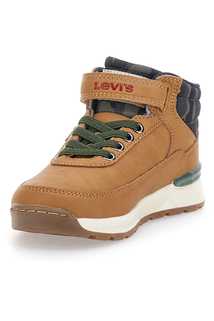 Sneakers mid-cut marroni con velcro LEVI'S ASCOT MINI