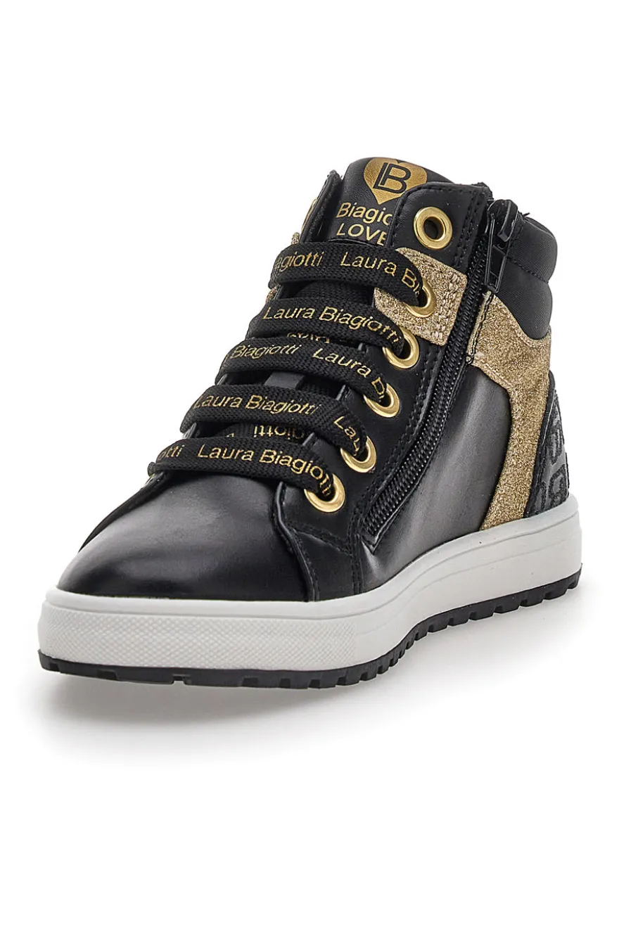 Sneakers Mid-Cut Nere e Oro Laura Biagiotti 87069387