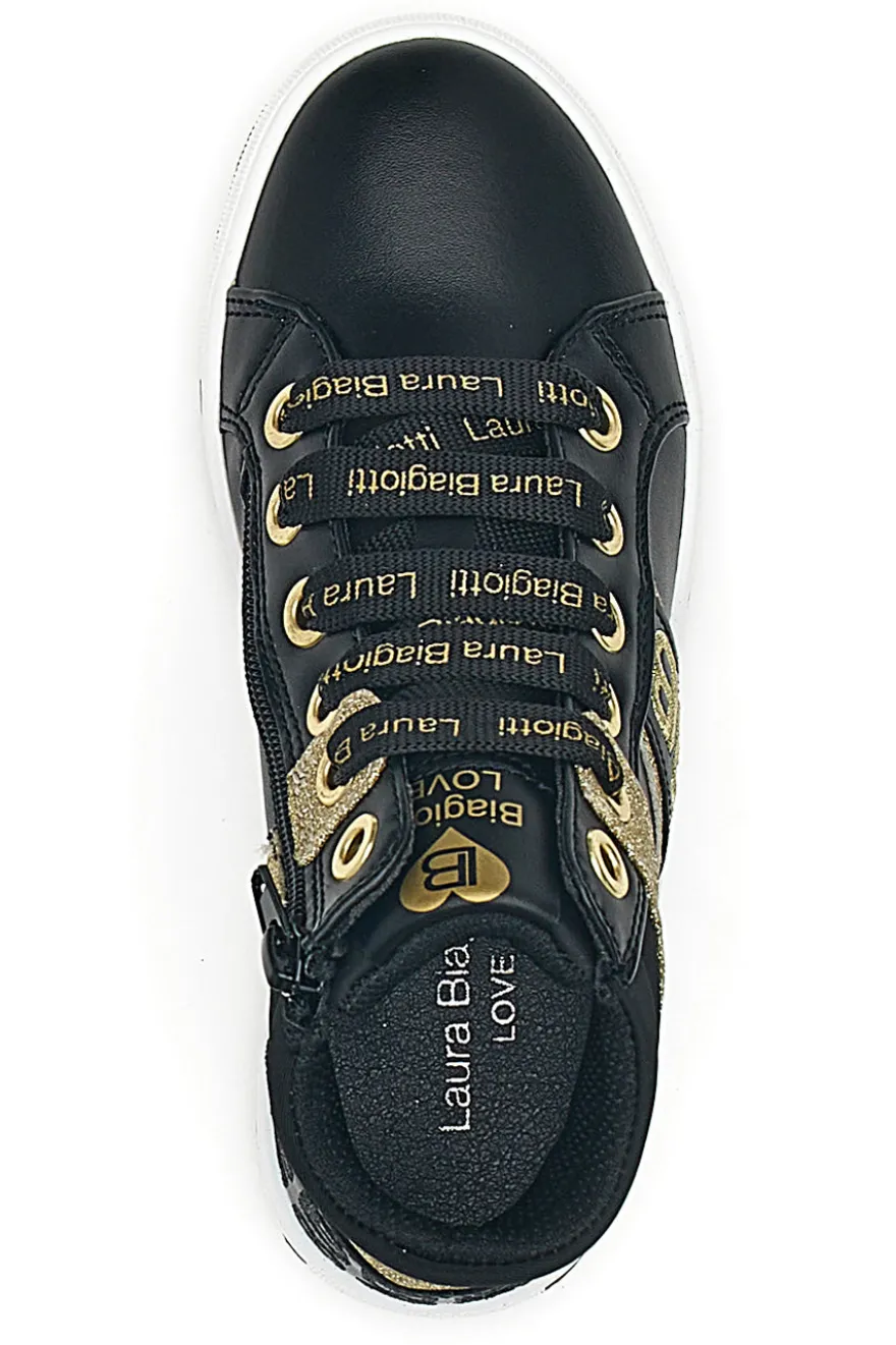 Sneakers Mid-Cut Nere e Oro Laura Biagiotti 87069387