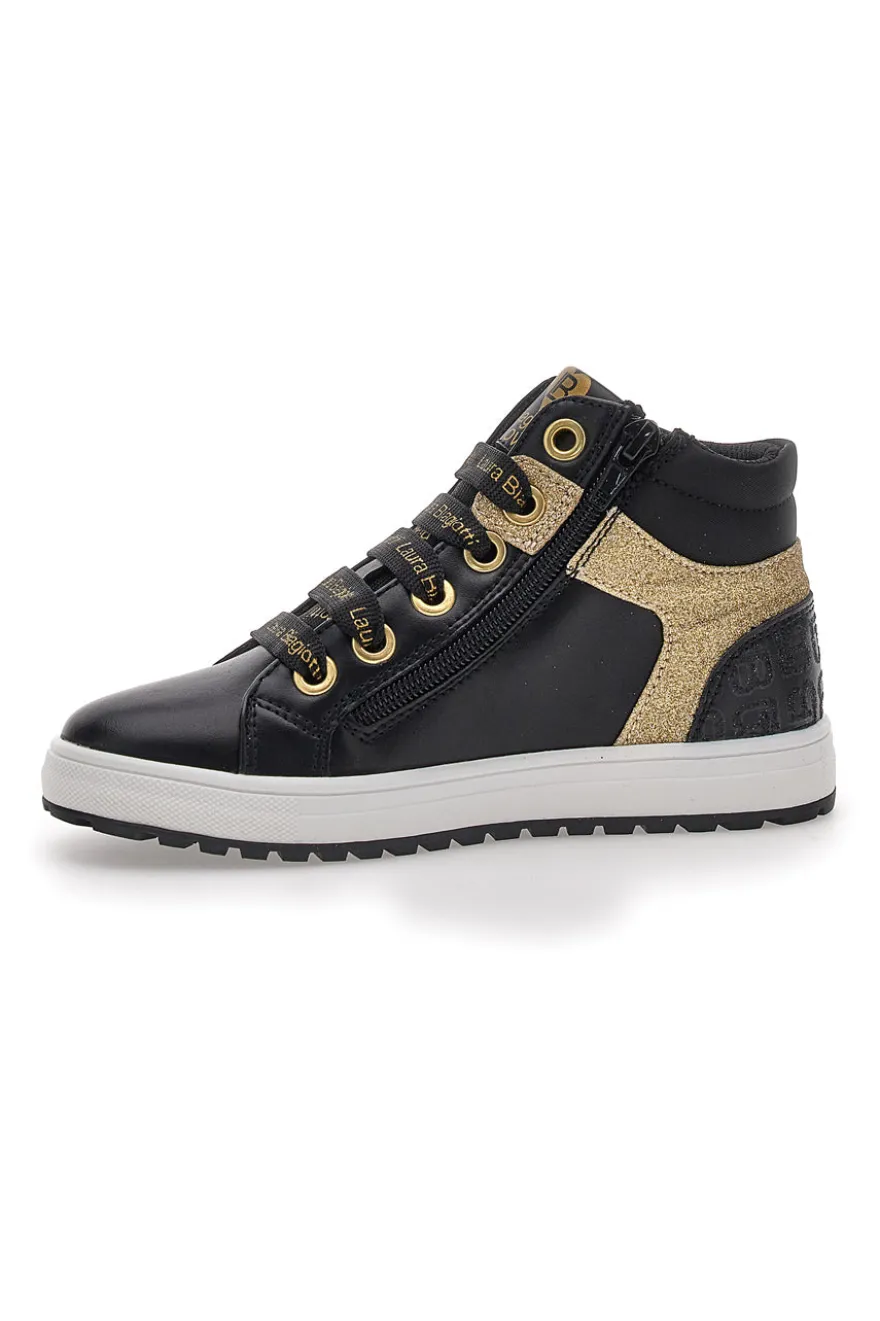 Sneakers Mid-Cut Nere e Oro Laura Biagiotti 87069387