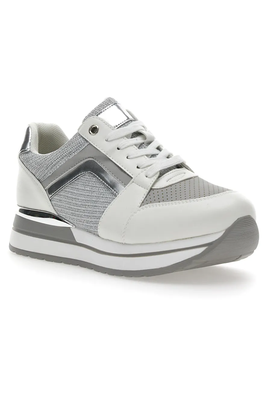 Sneakers Mio Tempo 232 Bianche e Argento