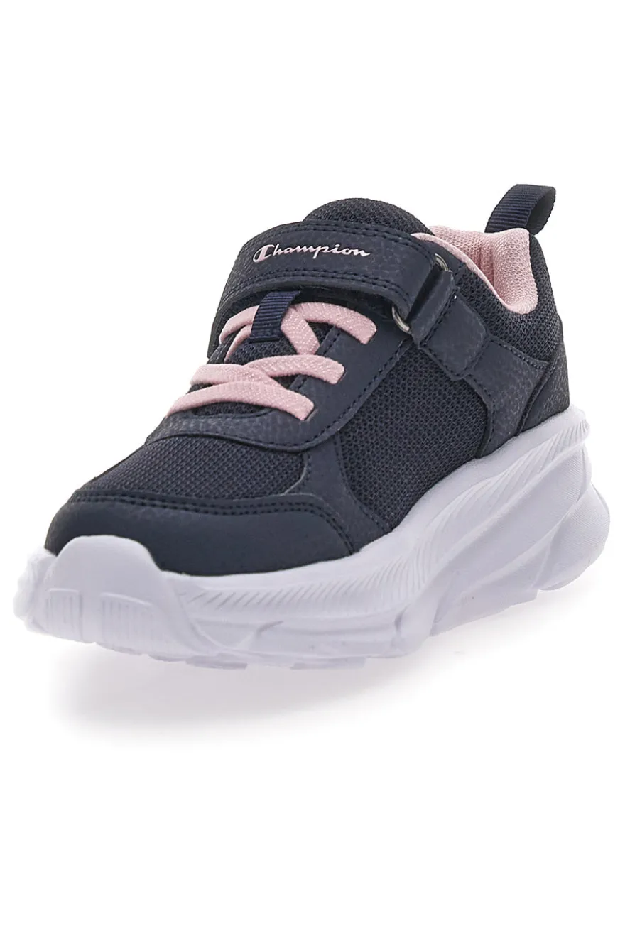 Sneakers Navy con Lacci Elastici e Logo Rosa CHAMPION HRO G PS Low Cut Shoe