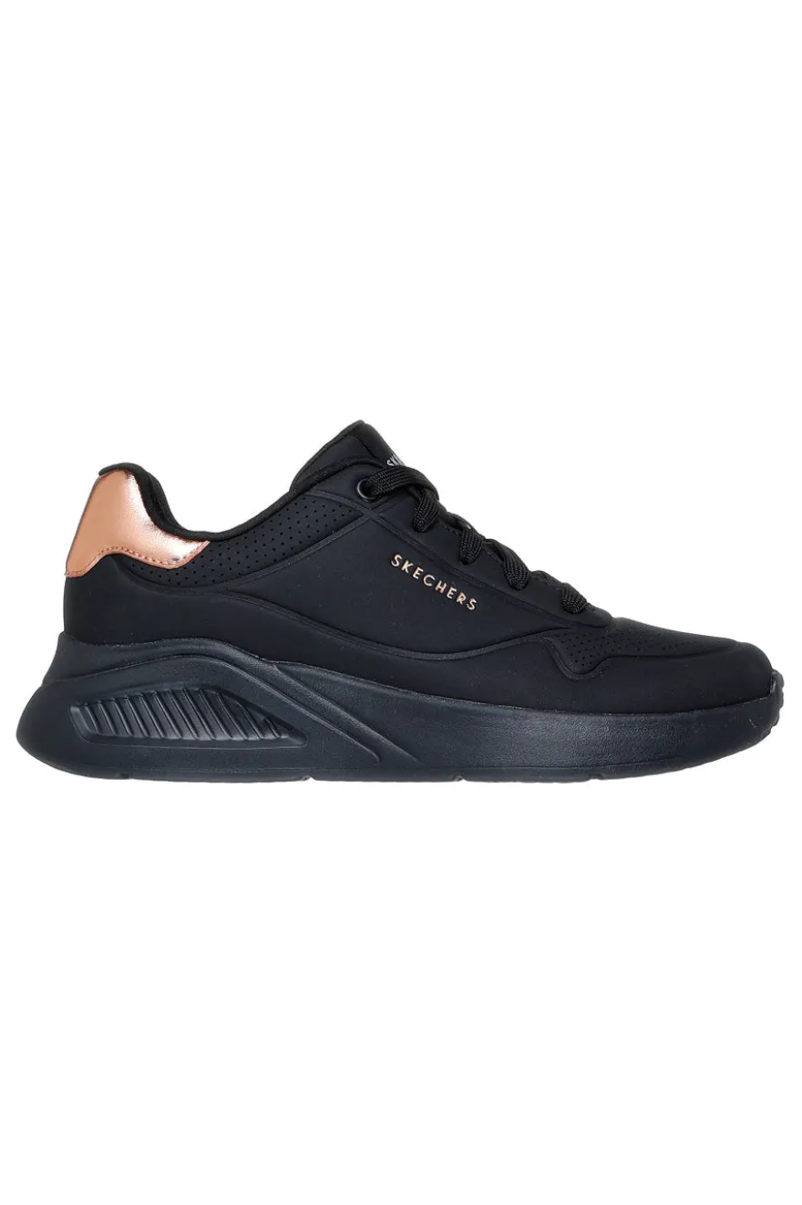 Sneakers nere con dettaglio rame e suola platform Skechers Uno Lite Shimmer Along