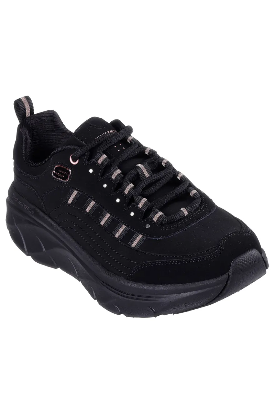 Sneakers Nere con Dettagli Glitter SKECHERS D'LUX WALKER 2.0 GOLDEN STEP