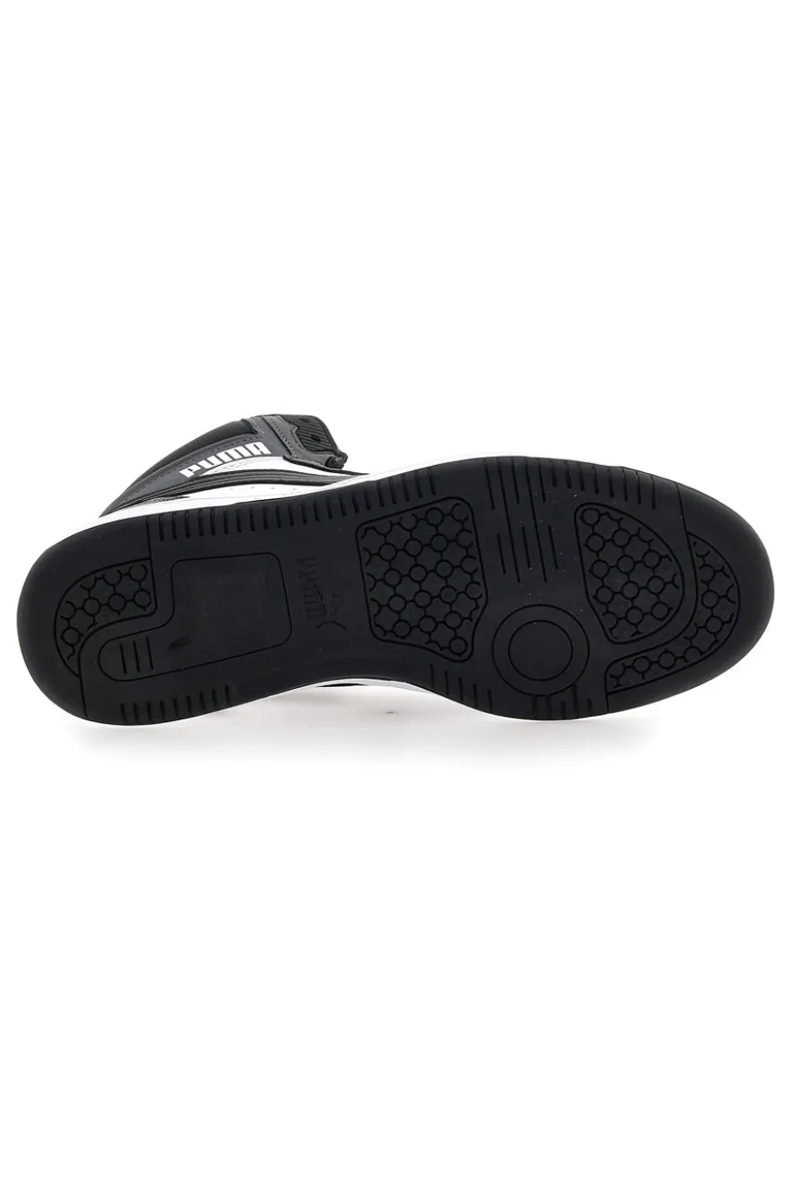 Sneakers nere e bianche mid-cut inserti a contrasto Puma Rebound V6