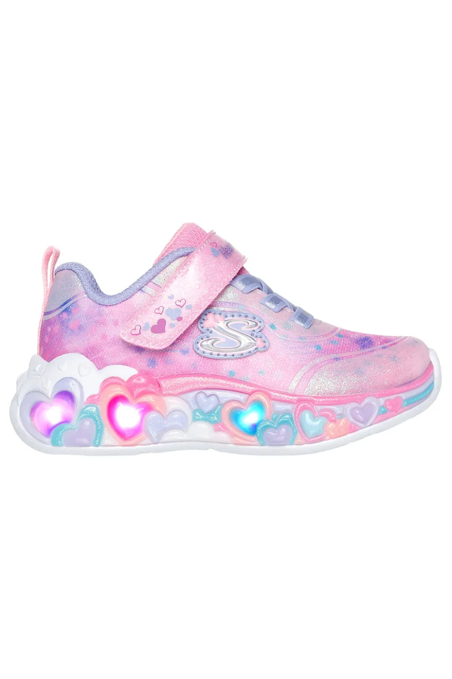 Sneakers rosa con luci e glitter Skechers Eternal Heart Lights