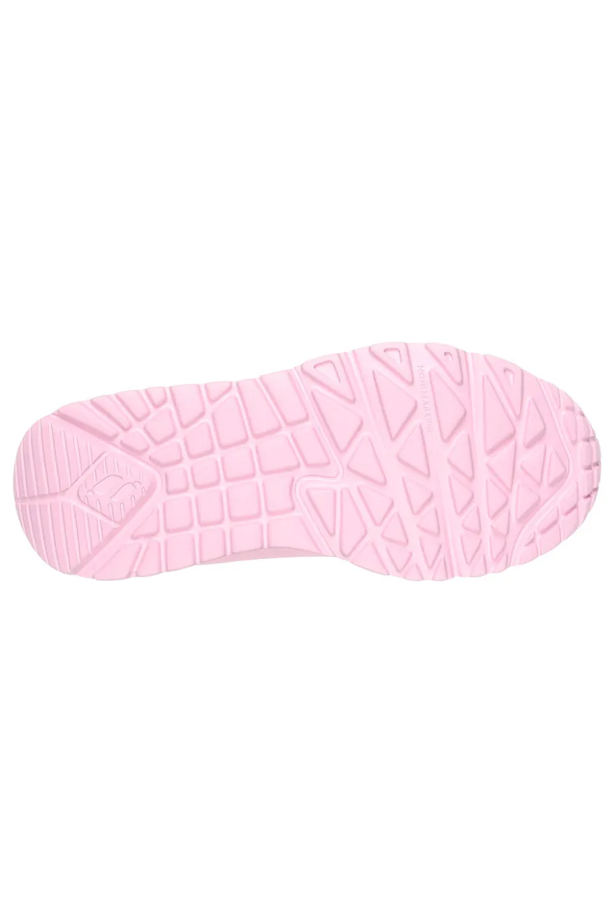 Sneakers rosa con zip laterale e platform Skechers Uno Lite Easy Zip