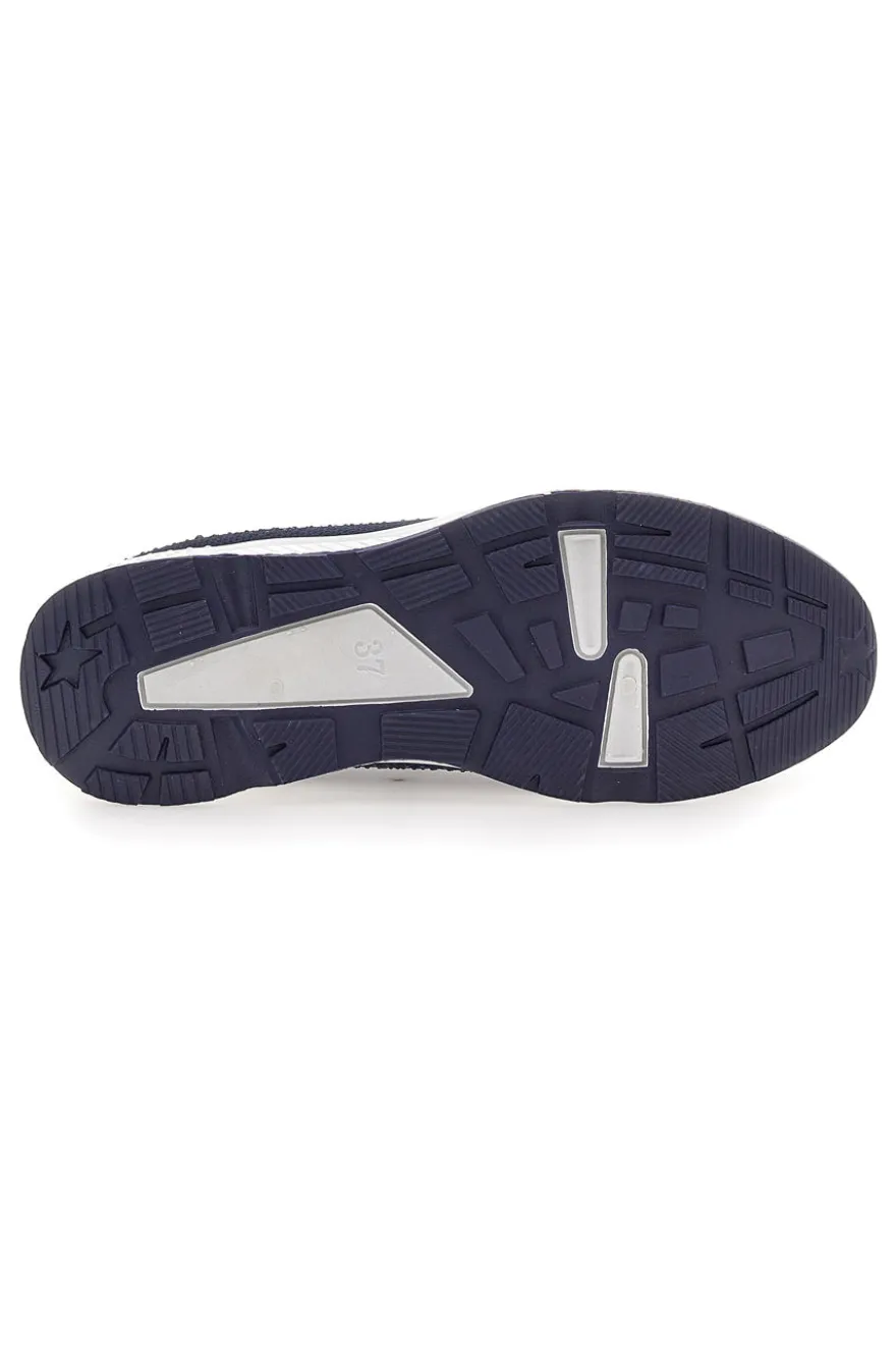 Sneakers Slip On Blu con Strass Me & Me 090264