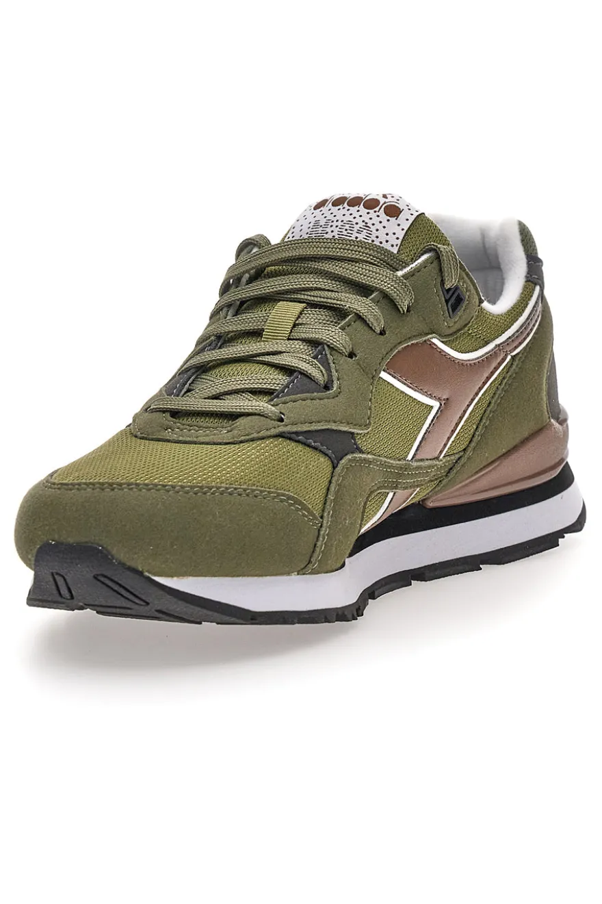 Sneakers verde militare in tessuto e suede Diadora N.92