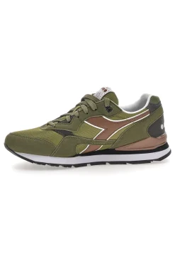 Sneakers verde militare in tessuto e suede Diadora N.92