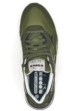 Sneakers verde militare in tessuto e suede Diadora N.92