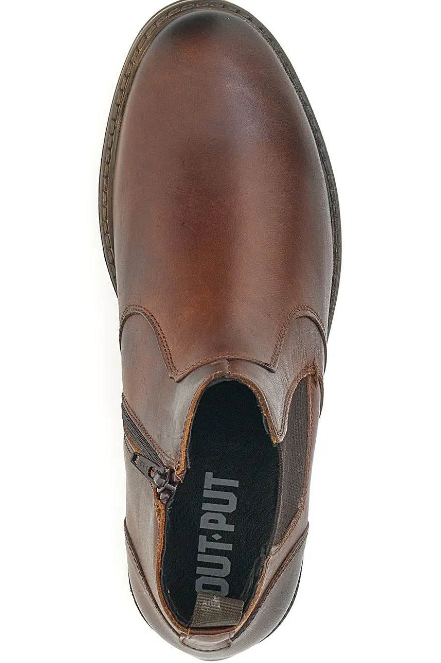 Stivaletti Beatles Marroni Vera Pelle Out Put 73057