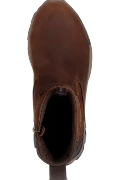 Stivaletti marrone cocoa in pelle con zip Skechers Respected Evanston