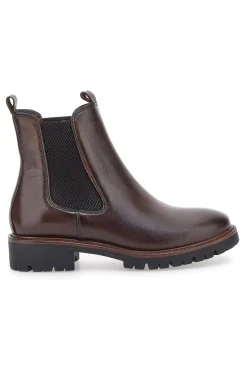 Stivaletti marroni in vera pelle con inserti elastici Pittarello class 2104
