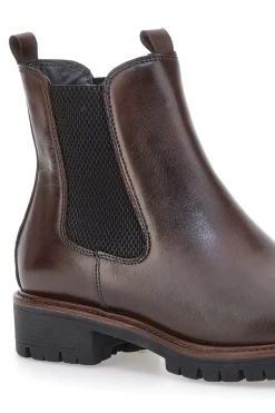 Stivaletti marroni in vera pelle con inserti elastici Pittarello class 2104