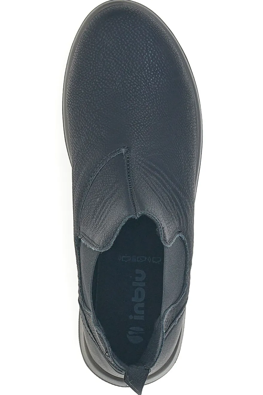 Stivaletti neri con inserti elastici e suola leggera Inblu 59 WG