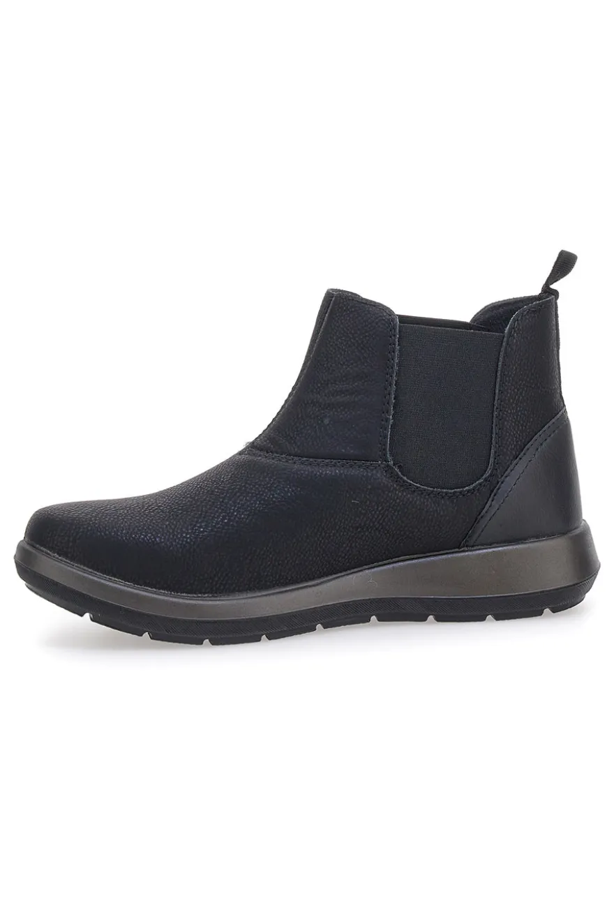 Stivaletti neri con inserti elastici e suola leggera Inblu 59 WG