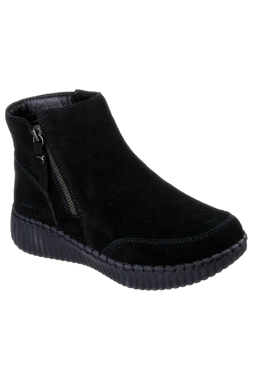 Stivaletti neri con zip e Memory Foam Skechers Wilshire Blvd Weekend Crush