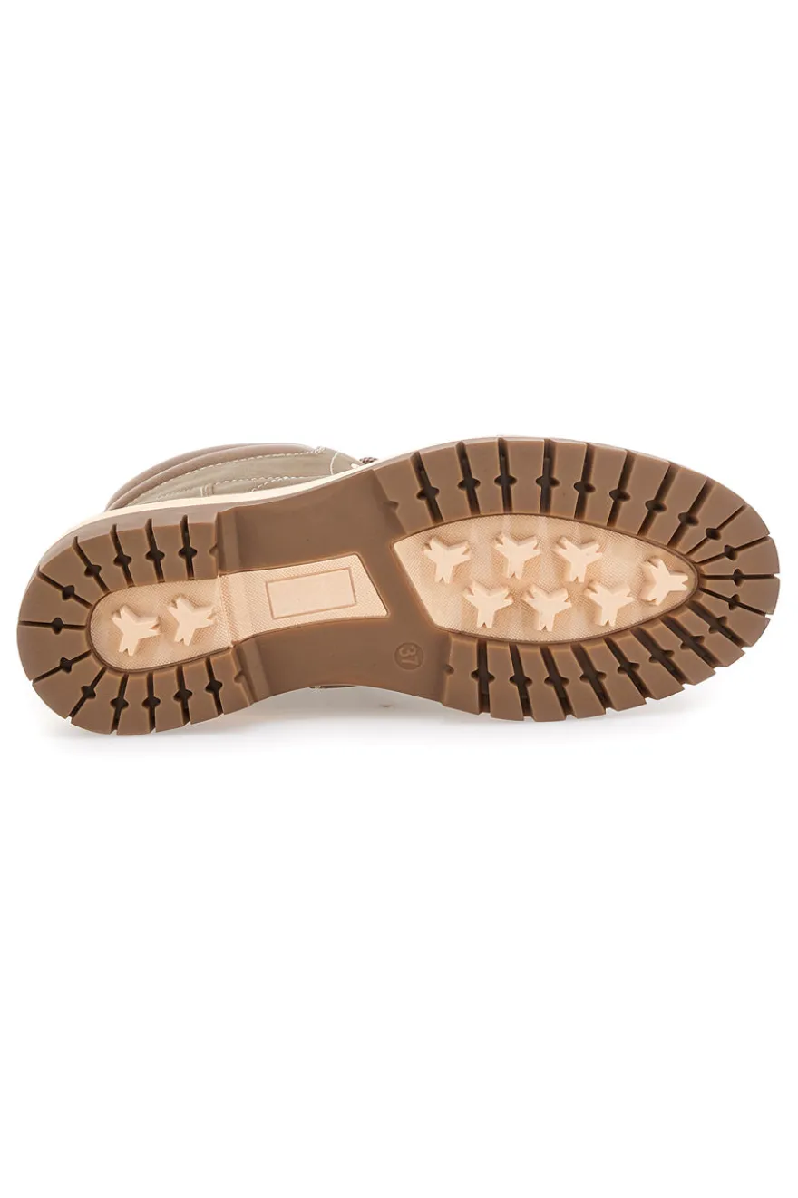 Stivaletti taupe con suola carrarmato Altemberg 1
