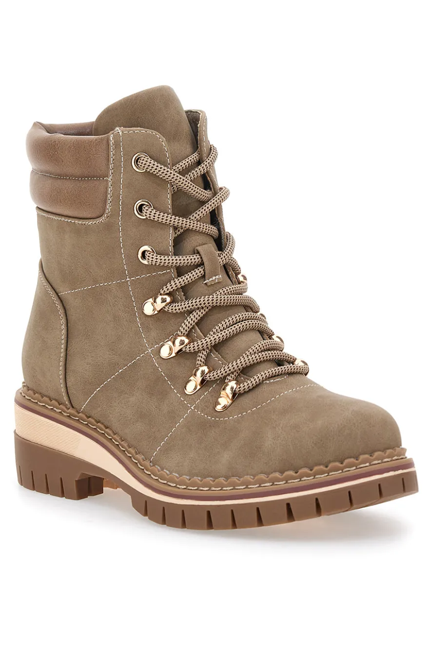 Stivaletti taupe con suola carrarmato Altemberg 1