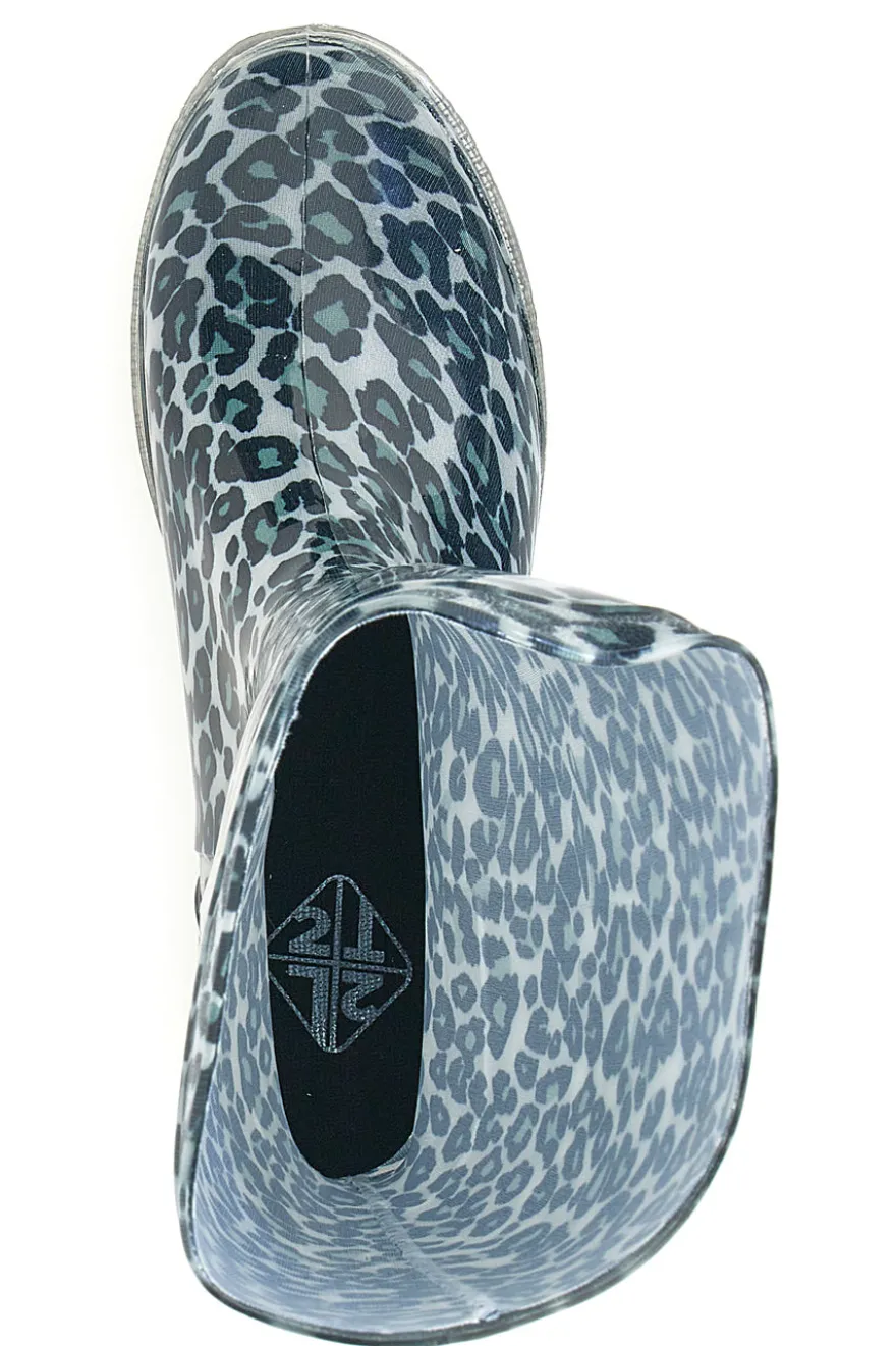 Stivali da Pioggia Neri Animalier In Gomma 2T2L 2103