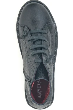 Stringate alte nere in pelle con zip laterale Pittarello Tierra 4757