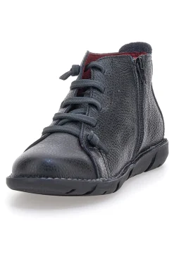 Stringate alte nere in pelle con zip laterale Pittarello Tierra 4757