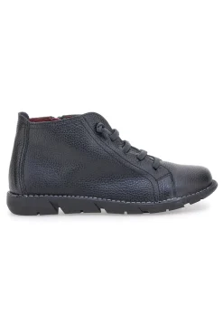Stringate alte nere in pelle con zip laterale Pittarello Tierra 4757