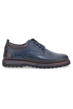Stringate blu in pelle con suola a contrasto Pittarello Eco 252480002