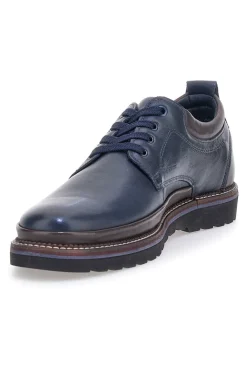 Stringate blu in pelle con suola a contrasto Pittarello Eco 252480002