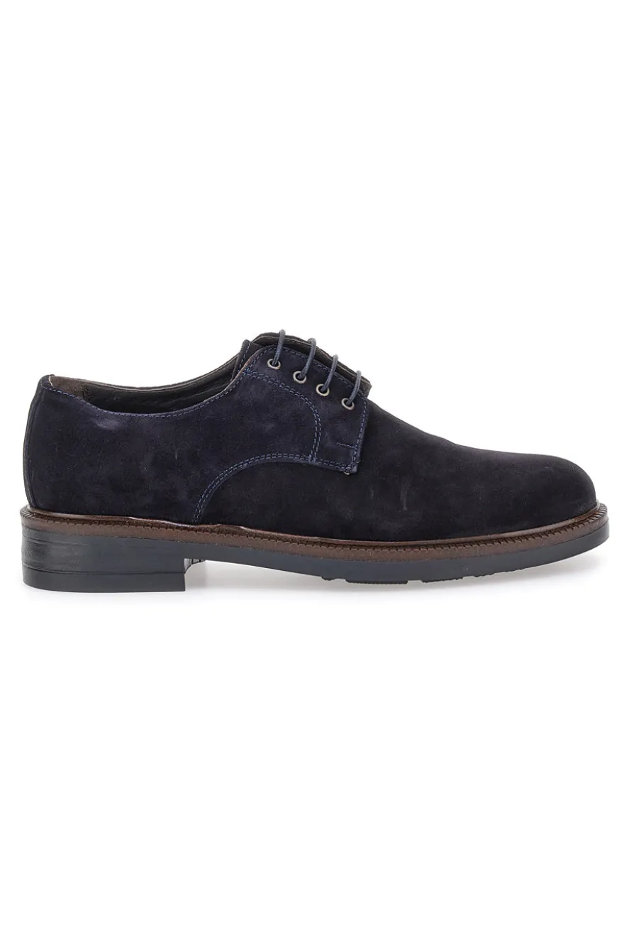 Stringate blu in pelle scamosciata Pittarello 600