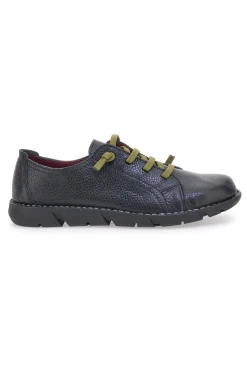 Stringate in vera pelle nere con lacci verdi Pittarello Tierra 24224