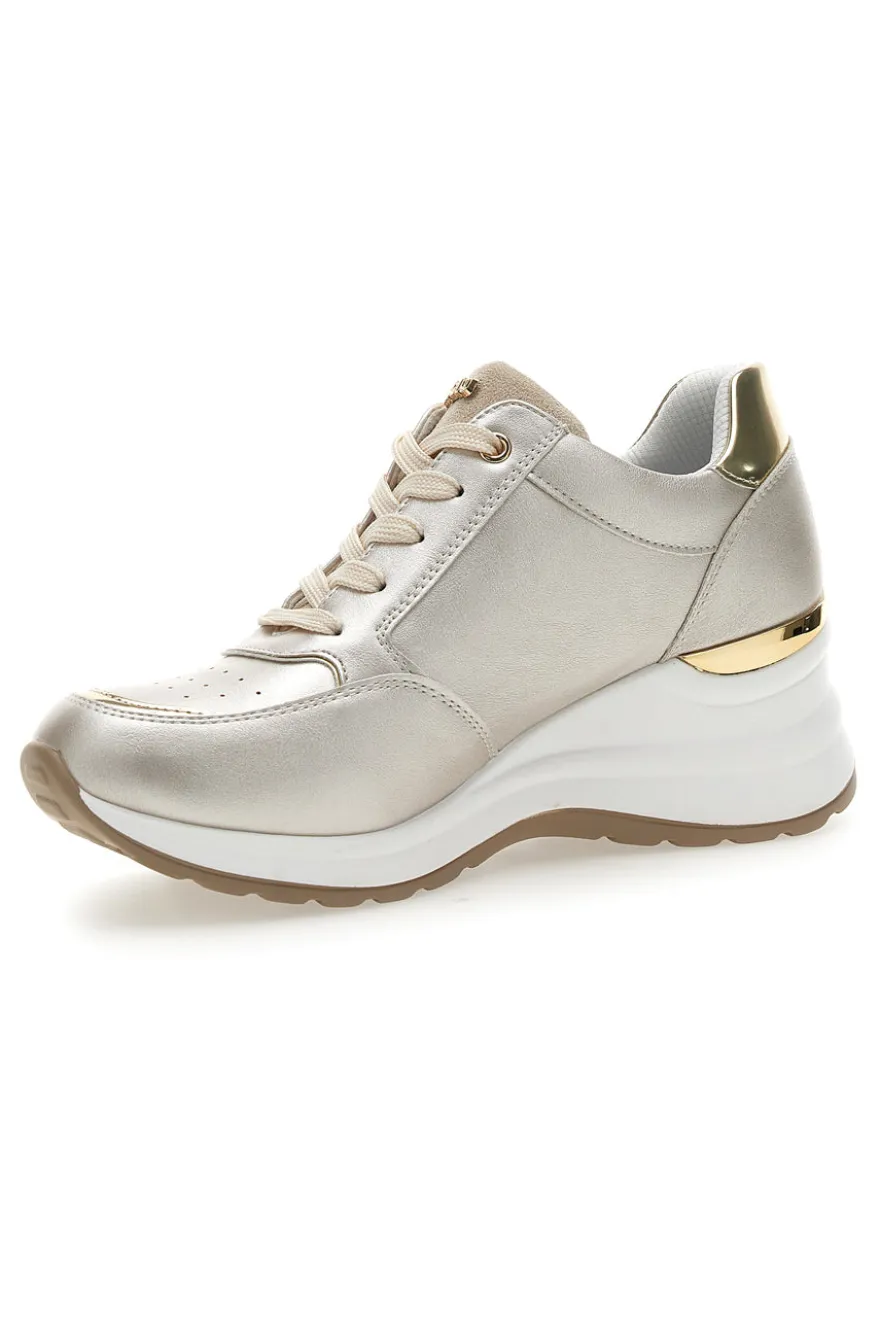 Stringate Platino con Platform e Cerniera Laterale INBLU 434 IN