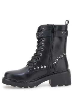 THE FIRST 503 Schwarze Stiefel mit Nieten und Schnalle