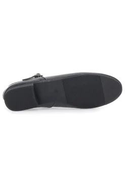 The First IDEA01 Mattschwarze Ballerinas mit Riemen