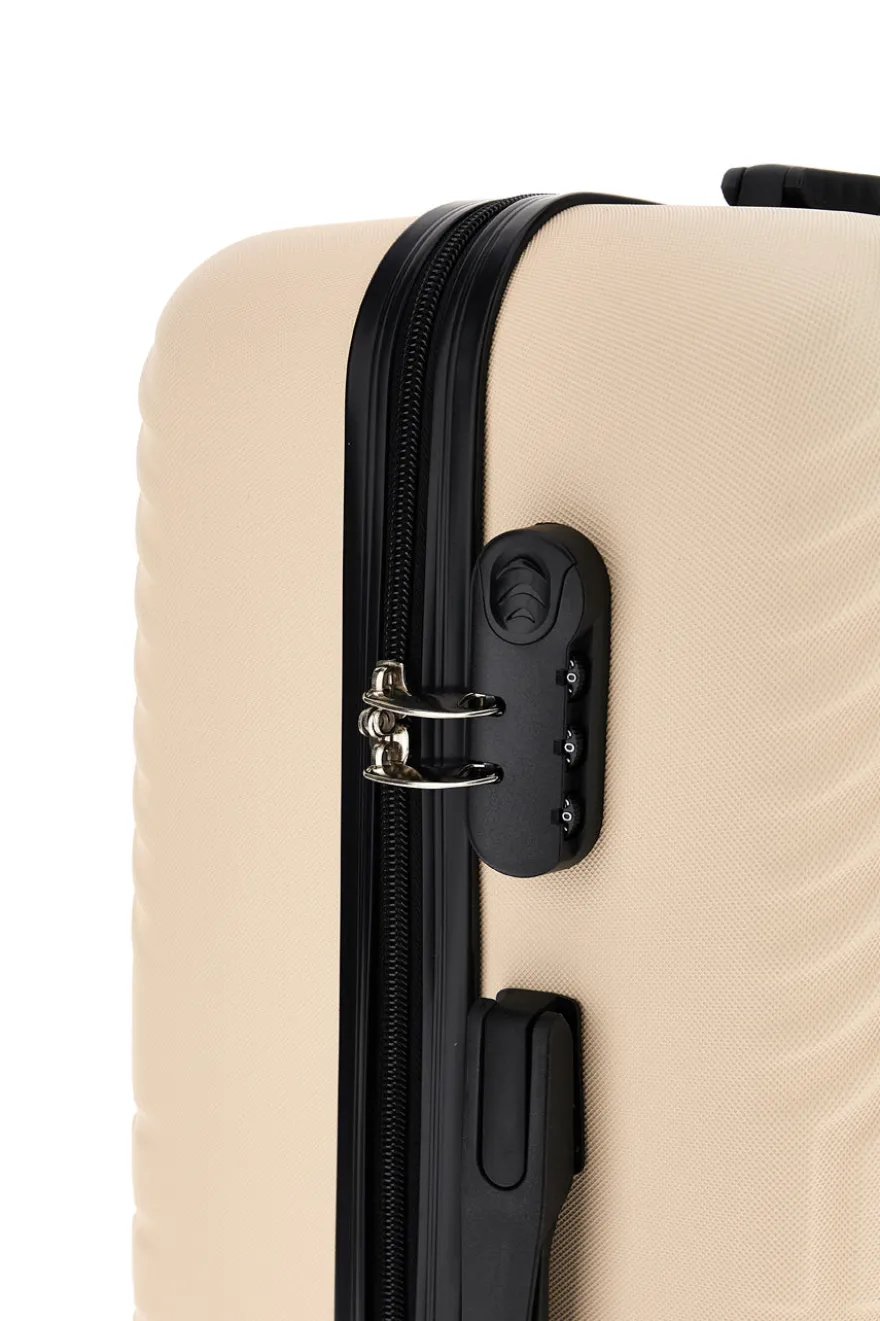 Trolley grande crema rigido con 4 ruote Prima riga PR169/G