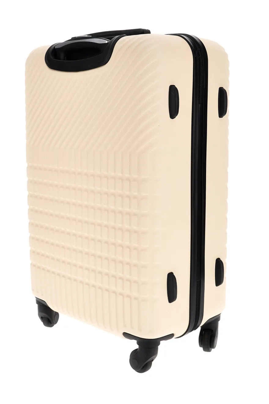 Trolley grande crema rigido con 4 ruote Prima riga PR169/G