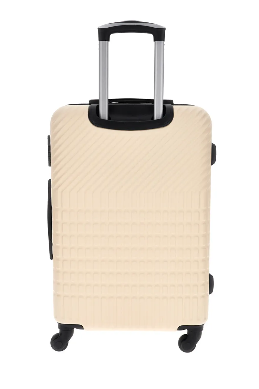 Trolley grande crema rigido con 4 ruote Prima riga PR169/G