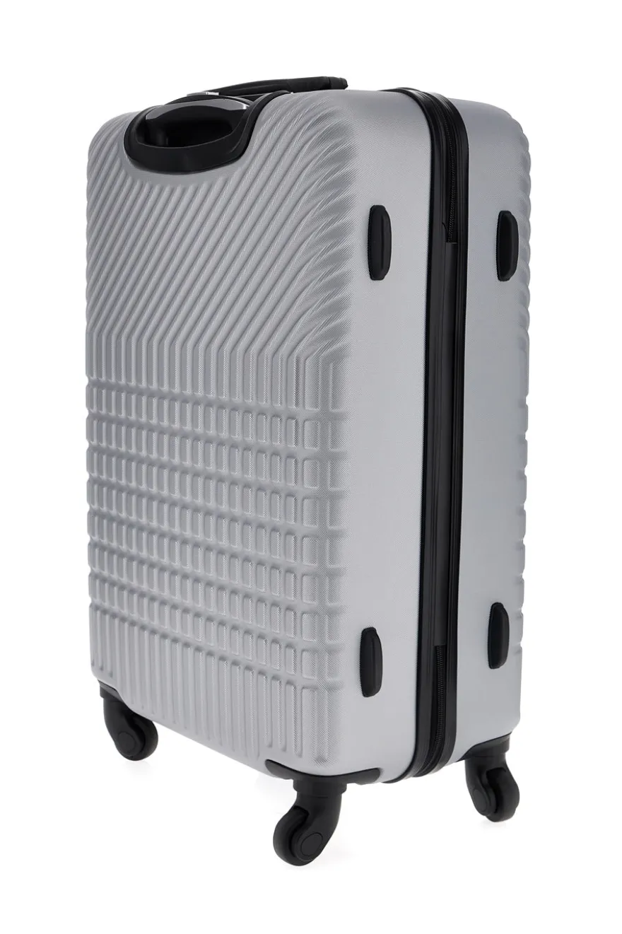 Trolley piccolo grigio rigido con 4 ruote Prima riga PR169/P