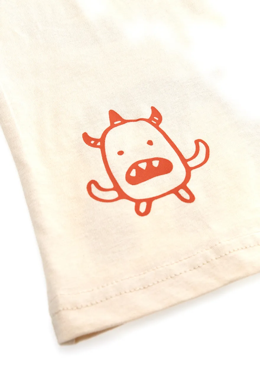 T-Shirt Beige e Arancione PITT KIDS PT-K-T-7036