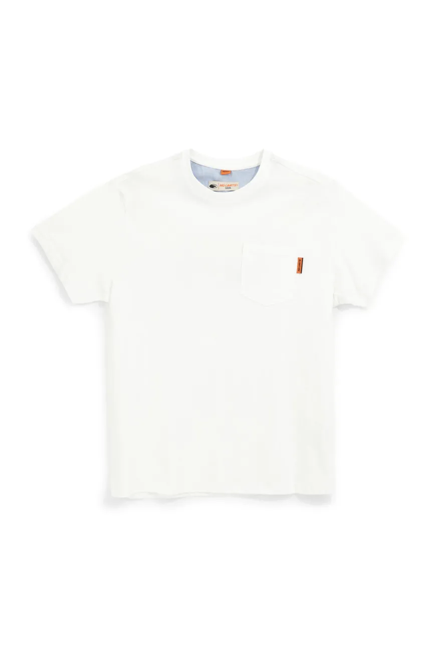 T-shirt bianca a maniche corte con taschino No limits MATS041S24
