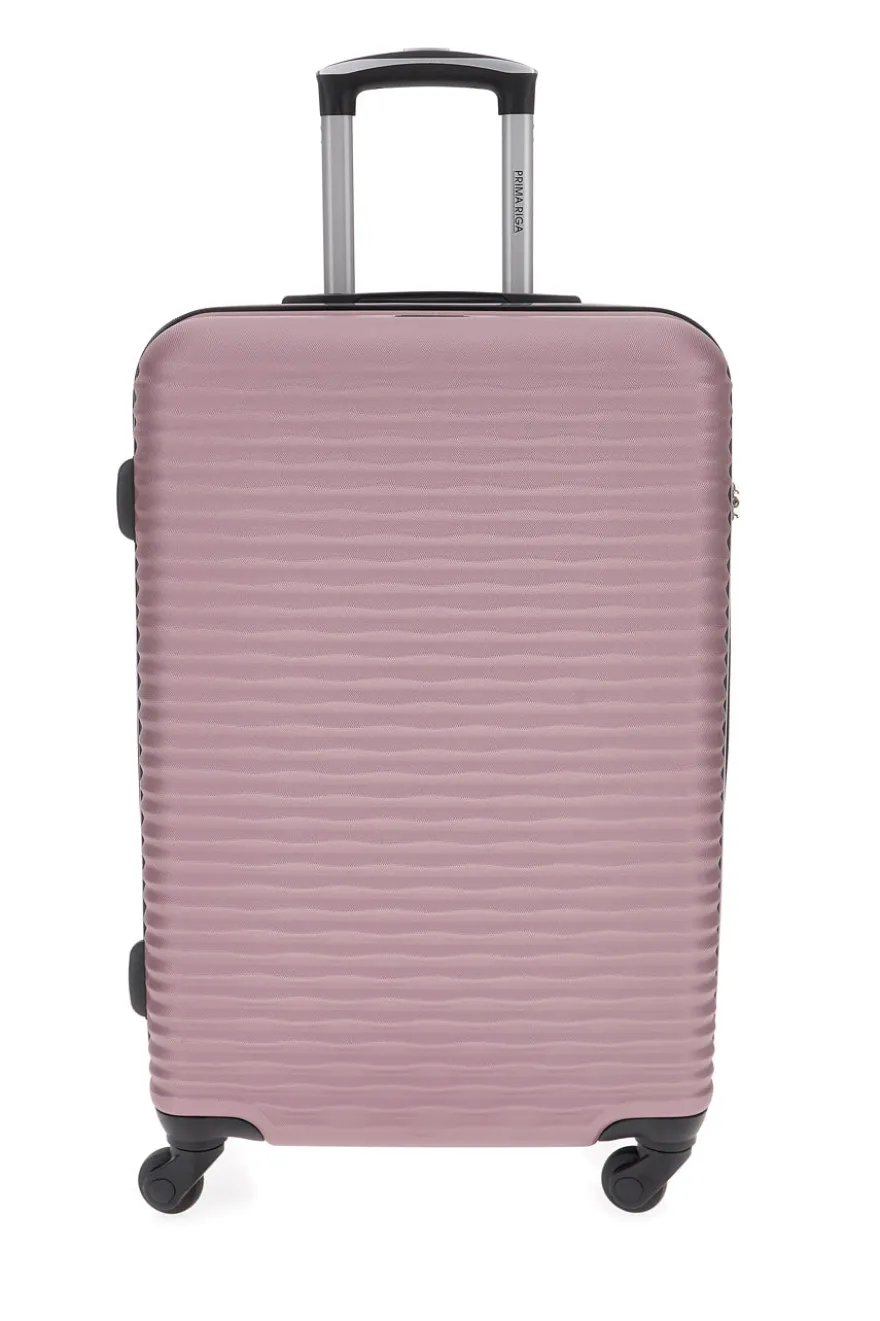 Valigia rigida rosa media con ruote girevoli Prima riga PR166/M