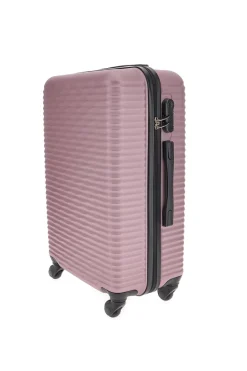 Valigia rigida rosa media con ruote girevoli Prima riga PR166/M